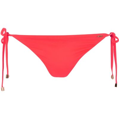 RI Resort right pink tie side bikini bottoms